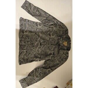 Gold Label Investments Paisley Black And Silver Size 12 Womens Shirt